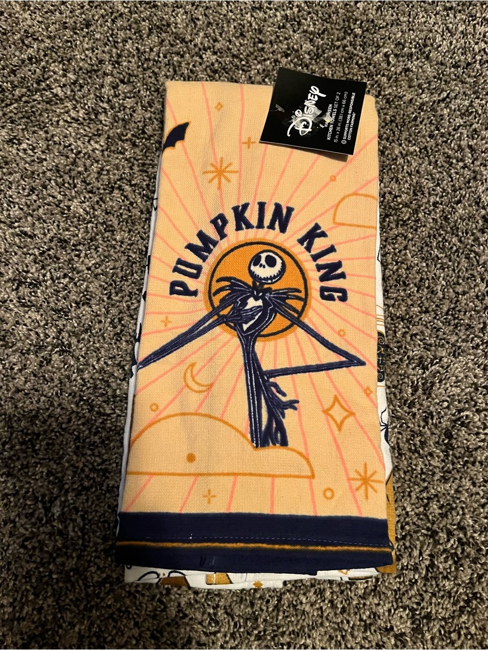 Disney pumpkin king kitchen hand towels